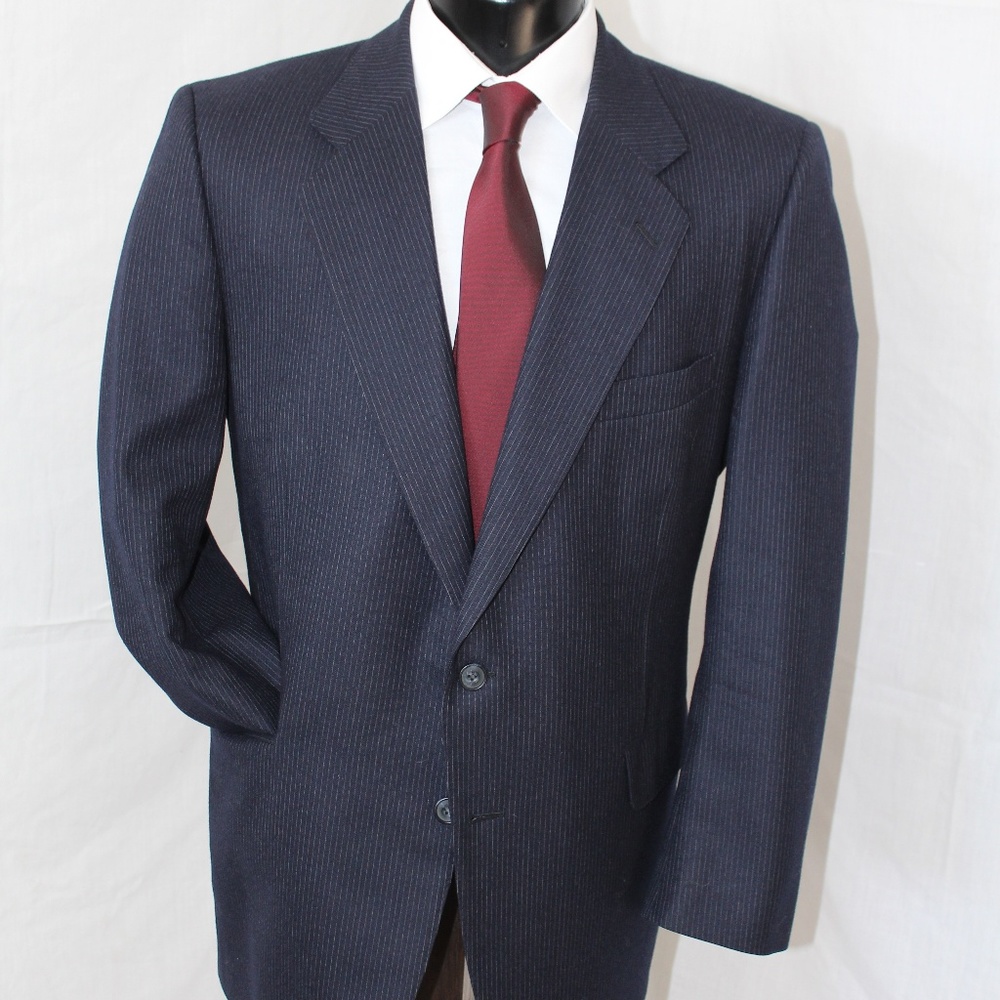 SAMUELSON men's 2 piece 100% wool navy suit 44R